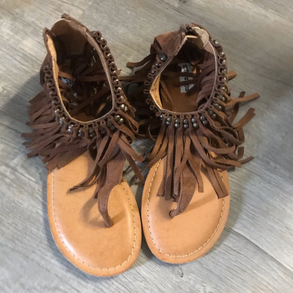 Not Rated- Brown Fringe Sandals